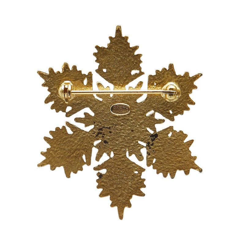 Chanel Coco Mark Snowflake Brooch Gold