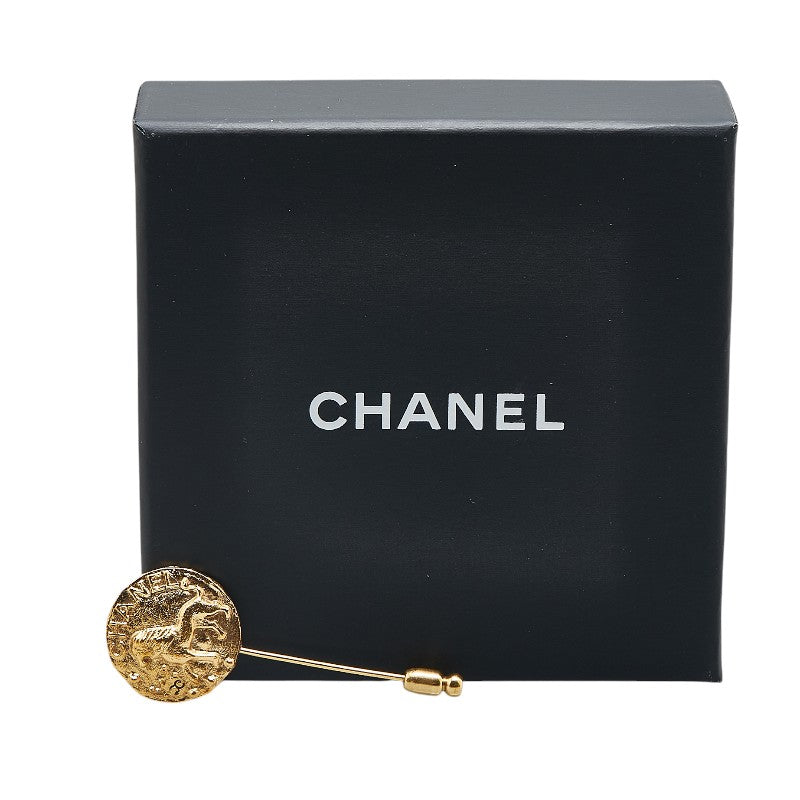 Chanel Lion Motif Pin Brooch Gold