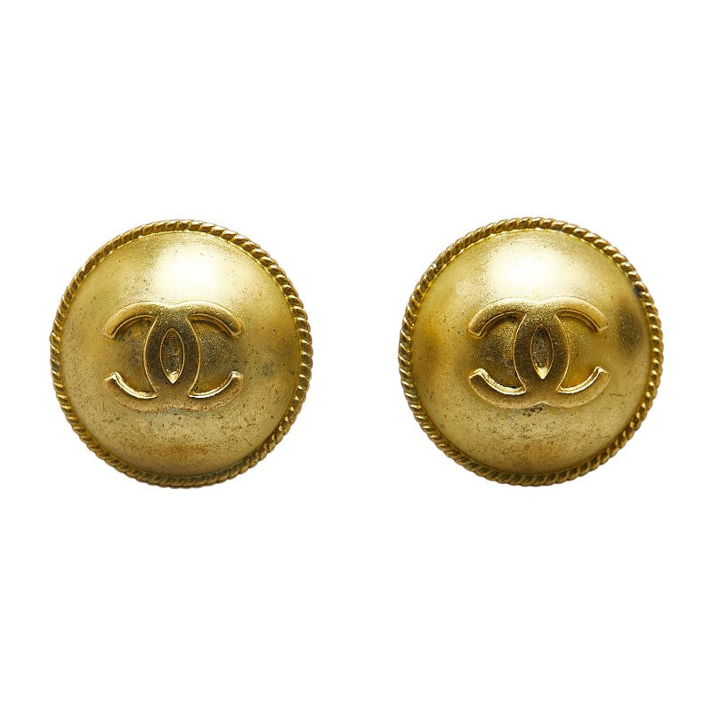 Chanel Vintage Coco Mark Round Earrings