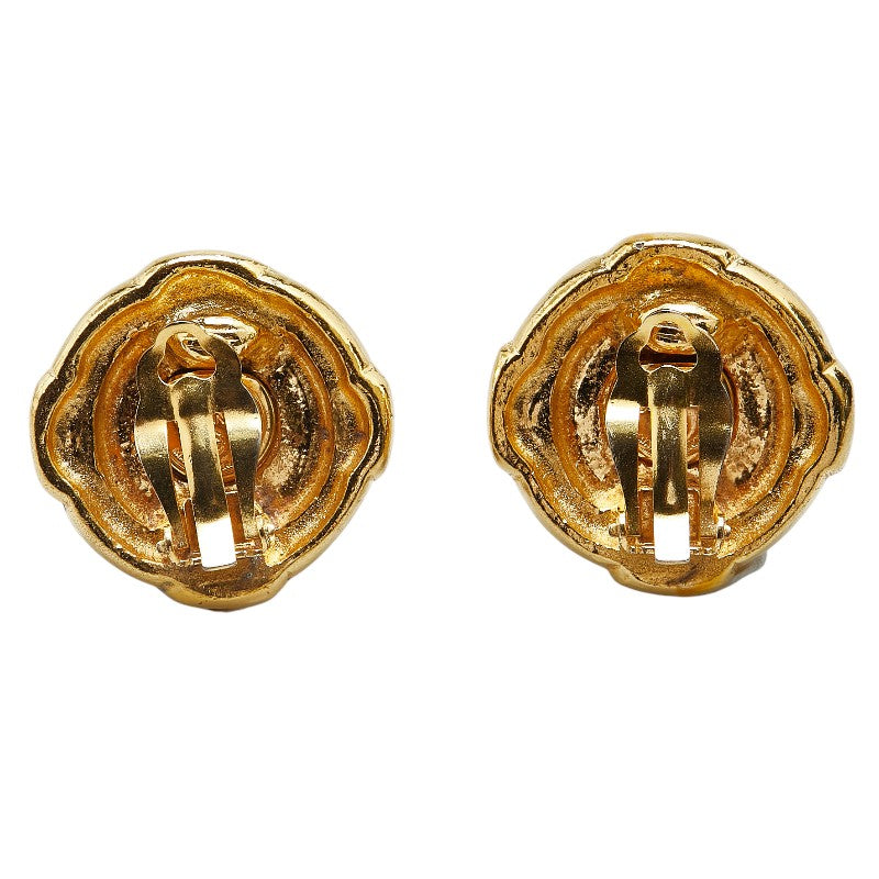 Chanel Coco Mark Round Earrings Gold