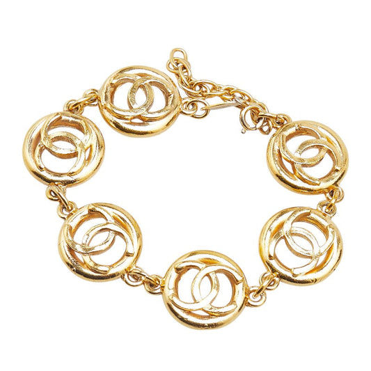 Chanel Vintage Coco Mark 1983 Gold Bracelet