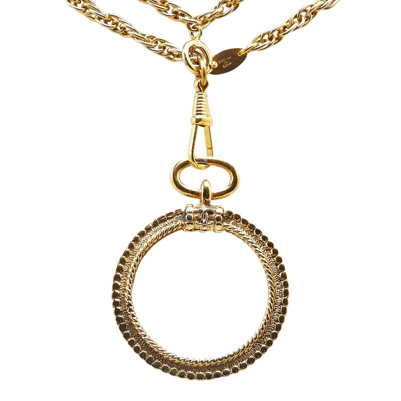 Chanel Coco Mark Long Chain Necklace Gold