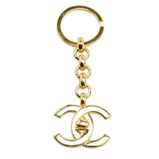 Chanel Vintage Coco Mark Turnlock Keyring Keychain