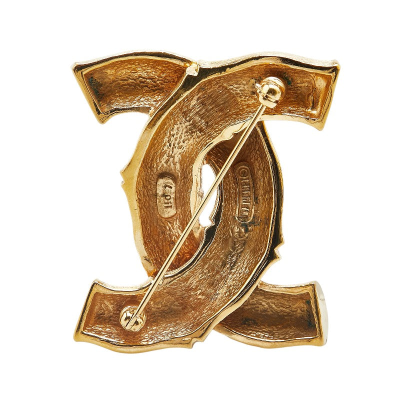 Chanel Bamboo Motif Coco Mark Brooch Gold
