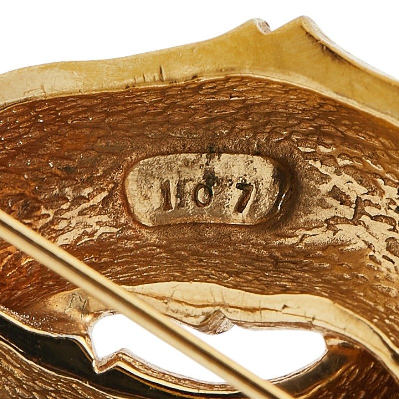 Chanel Bamboo Motif Coco Mark Brooch Gold