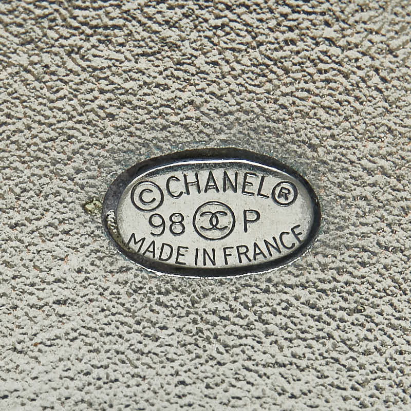 Chanel Clover Rhinestone Bangle Silver Black