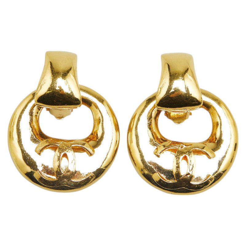 Chanel Vintage Coco Mark Earrings Gold