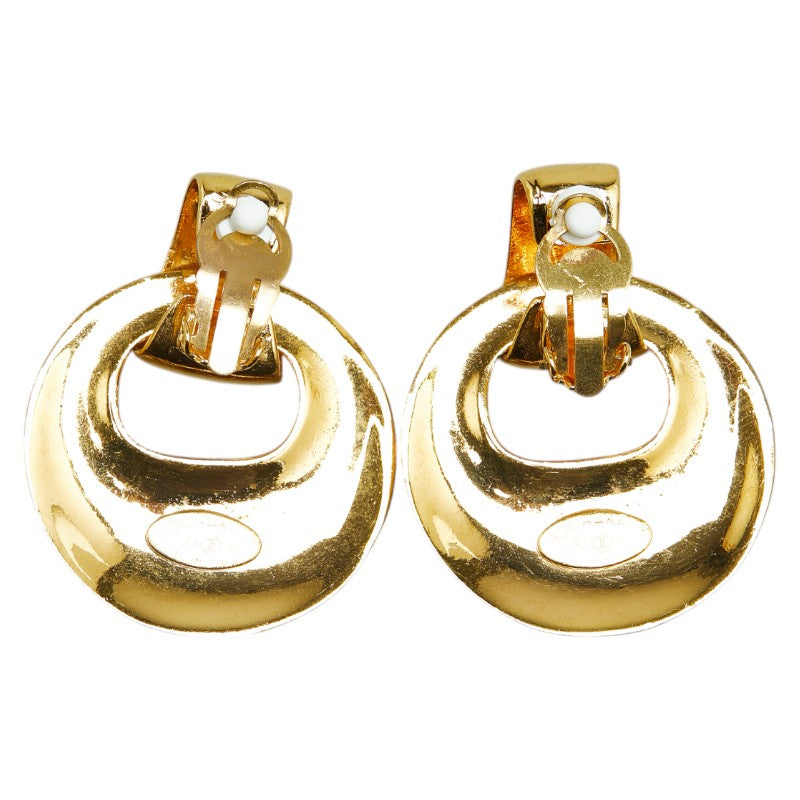 Chanel Vintage Coco Mark Earrings Gold