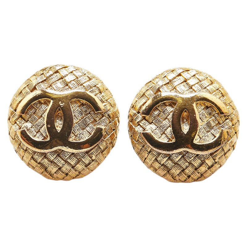 Chanel Vintage Coco Mark Gold Earrings