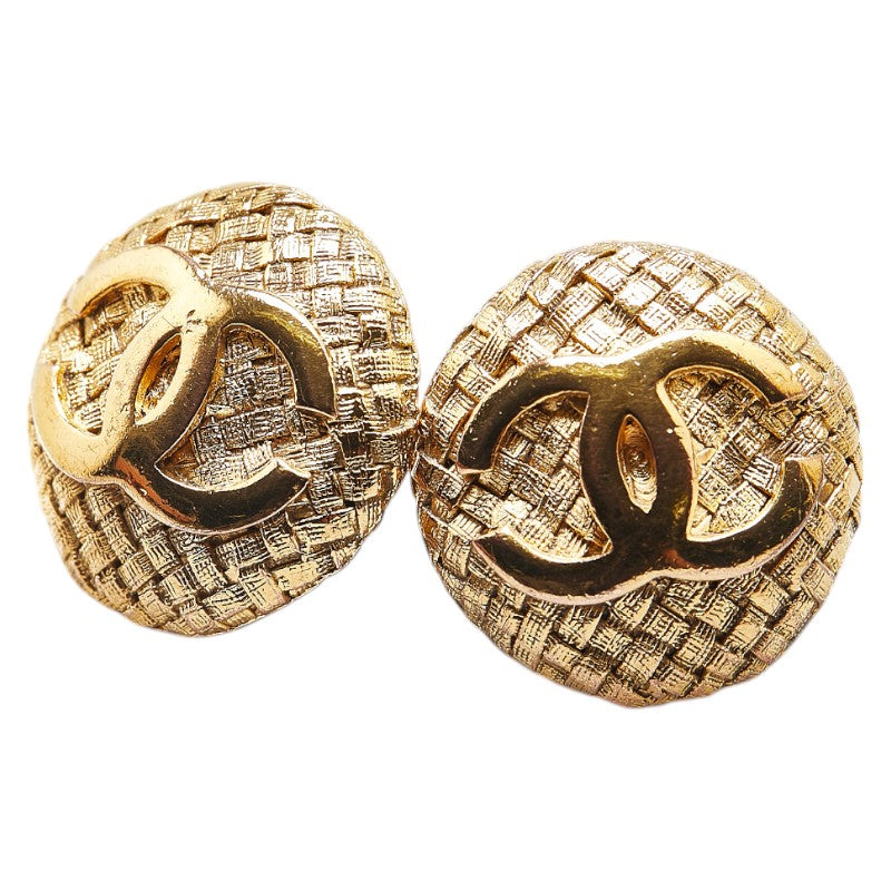 Chanel Vintage Coco Mark Gold Earrings