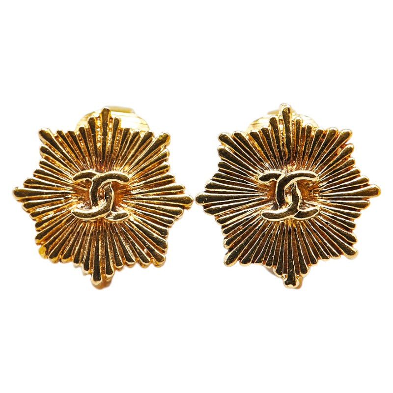 Chanel Vintage Coco Mark Earrings Gold