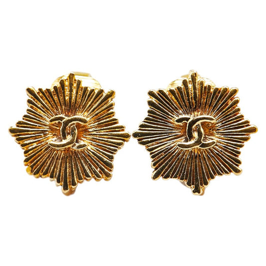 Chanel Vintage Coco Mark Earrings Gold
