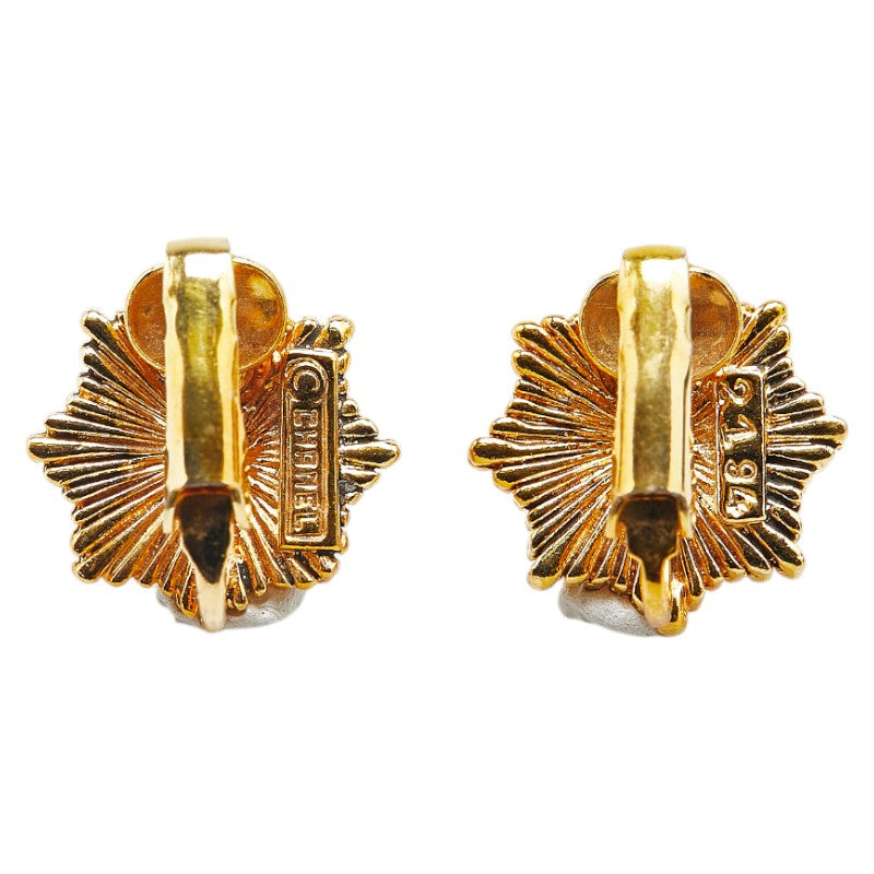 Chanel Vintage Coco Mark Earrings Gold