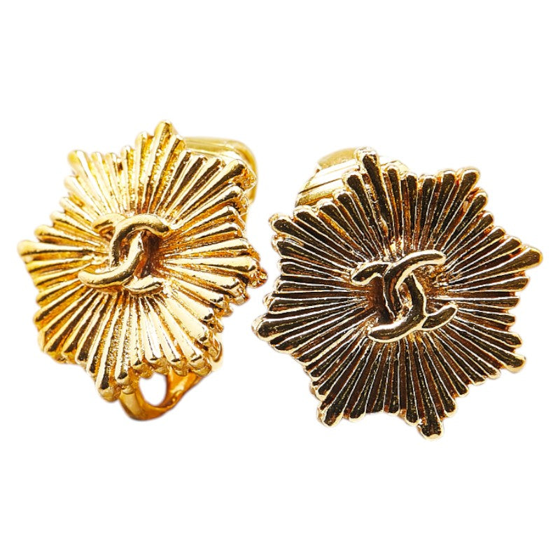 Chanel Vintage Coco Mark Earrings Gold