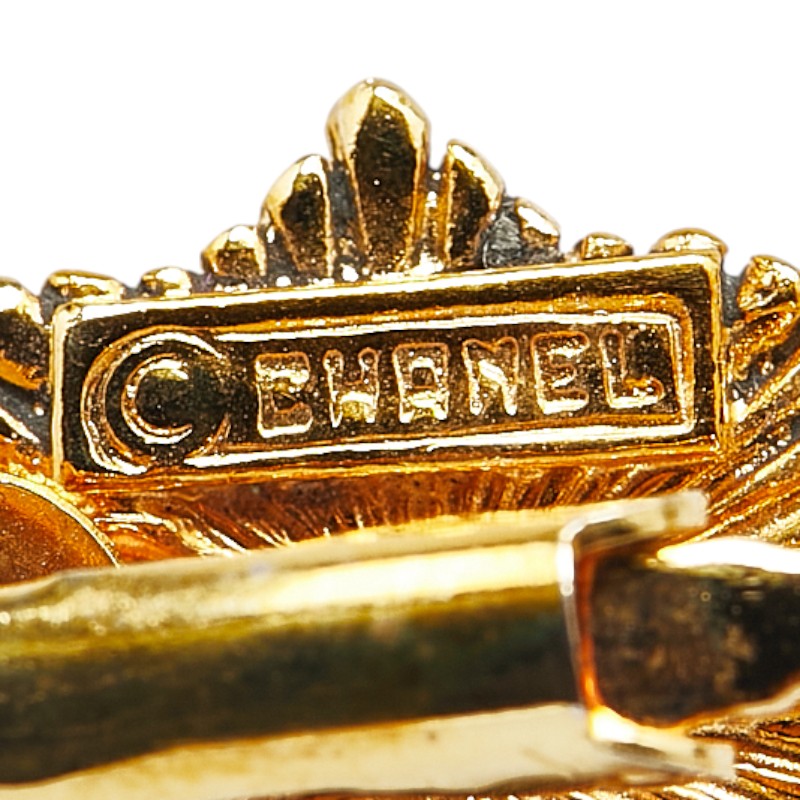 Chanel Vintage Coco Mark Earrings Gold