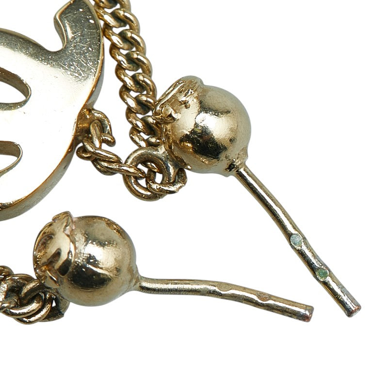 Chanel Coco Mark Perfume Bottle Earrings Gold