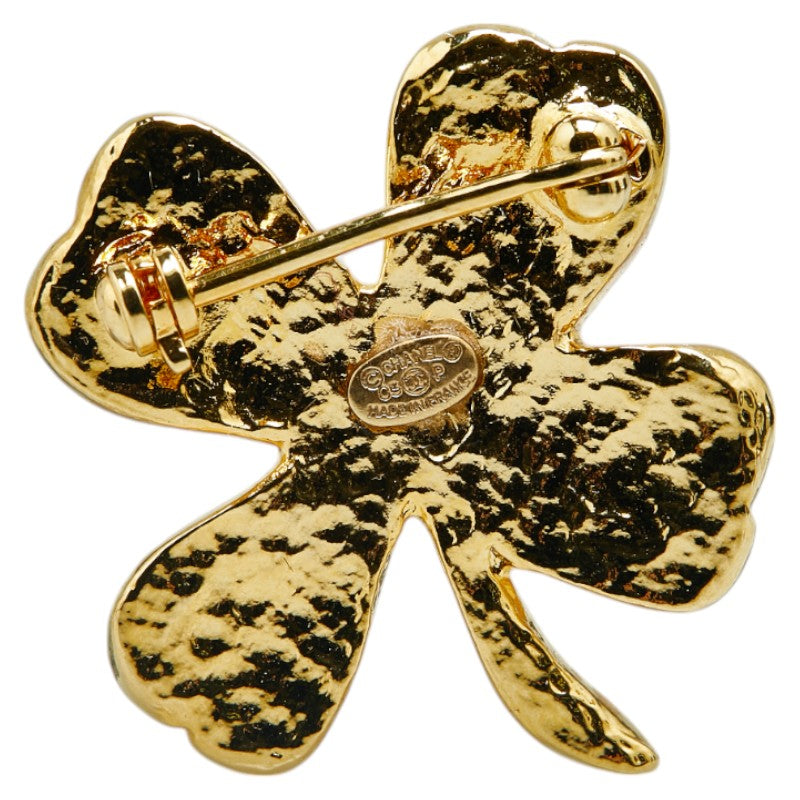 Chanel Clover Motif Brooch Gold Plated