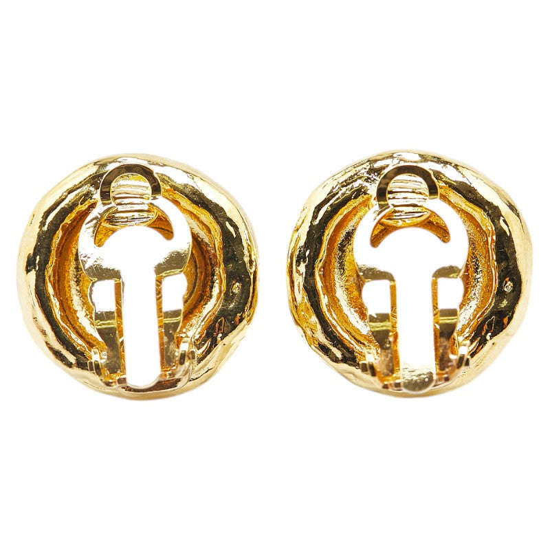 Chanel Coco Mark Round Earrings Gold