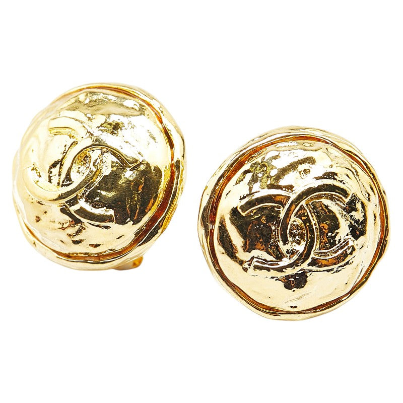 Chanel Coco Mark Round Earrings Gold