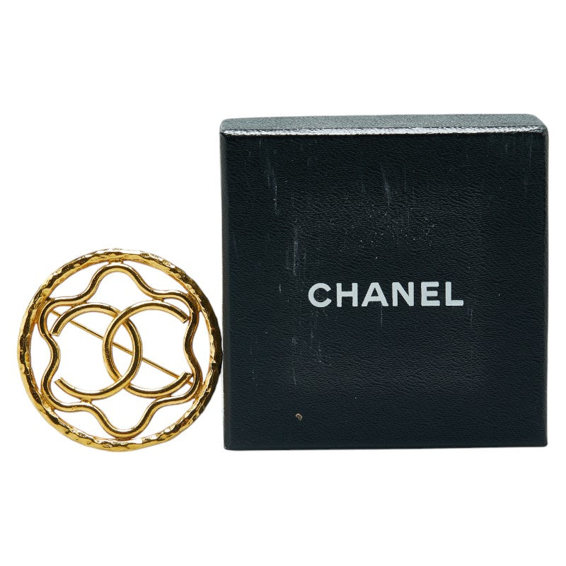 Chanel Coco Mark Round Brooch Gold