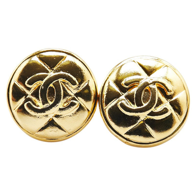 Chanel Matelasse Coco Mark Earrings Gold