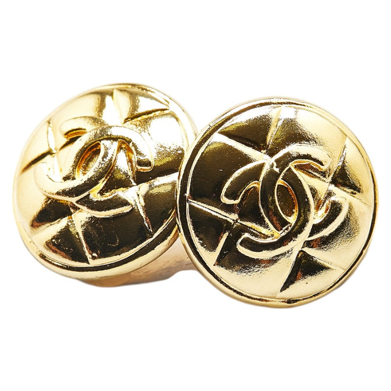 Chanel Matelasse Coco Mark Earrings Gold