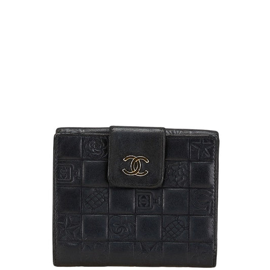 Chanel Icon Coco Mark Bifold Wallet Black