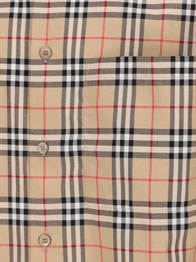 Burberry Vintage Check Pattern Long Sleeve Shirt Beige