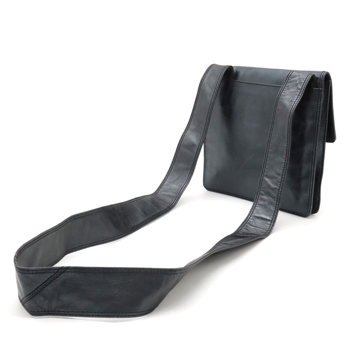 Chanel Metallic Leather Logo Shoulder Bag Pochette Sacoche