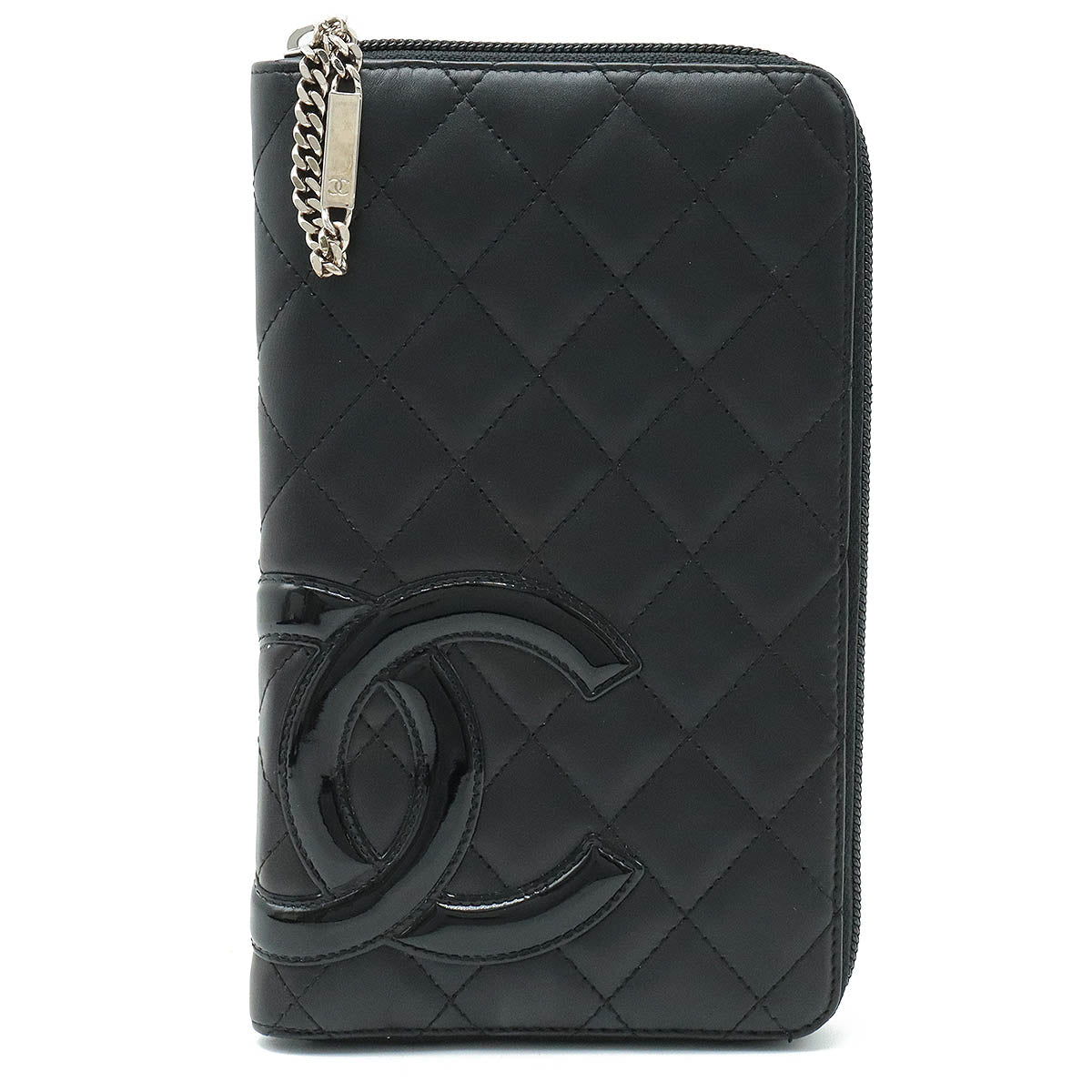 Chanel Cambon Line Coco Mark Leather/Enamel Organizer Long Wallet A48660