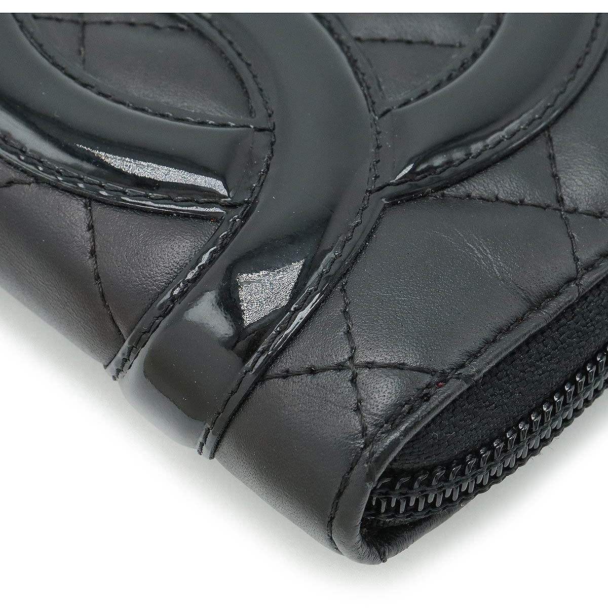 Chanel Cambon Line Coco Mark Leather/Enamel Organizer Long Wallet A48660