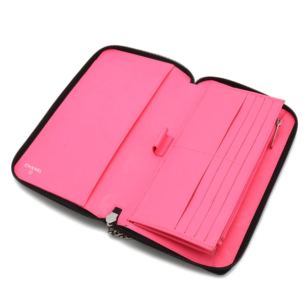 Chanel Cambon Line Coco Mark Leather/Enamel Organizer Long Wallet A48660