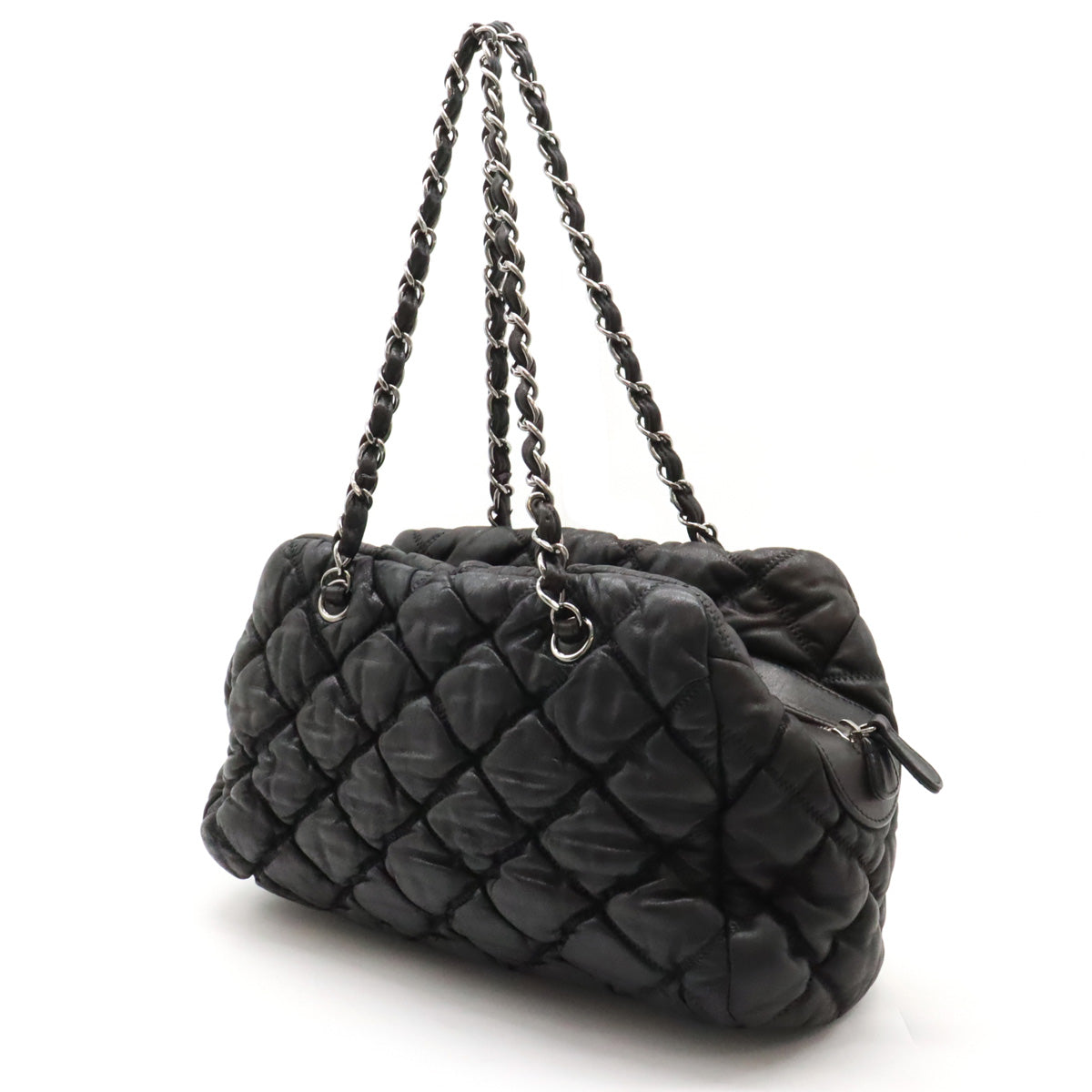 Chanel Leather Bubble Quilt Chain Shoulder Bag