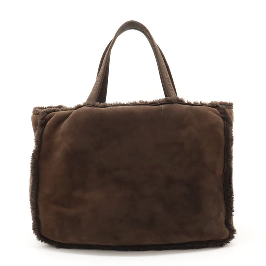Chanel Suede Tote Bag Dark Brown