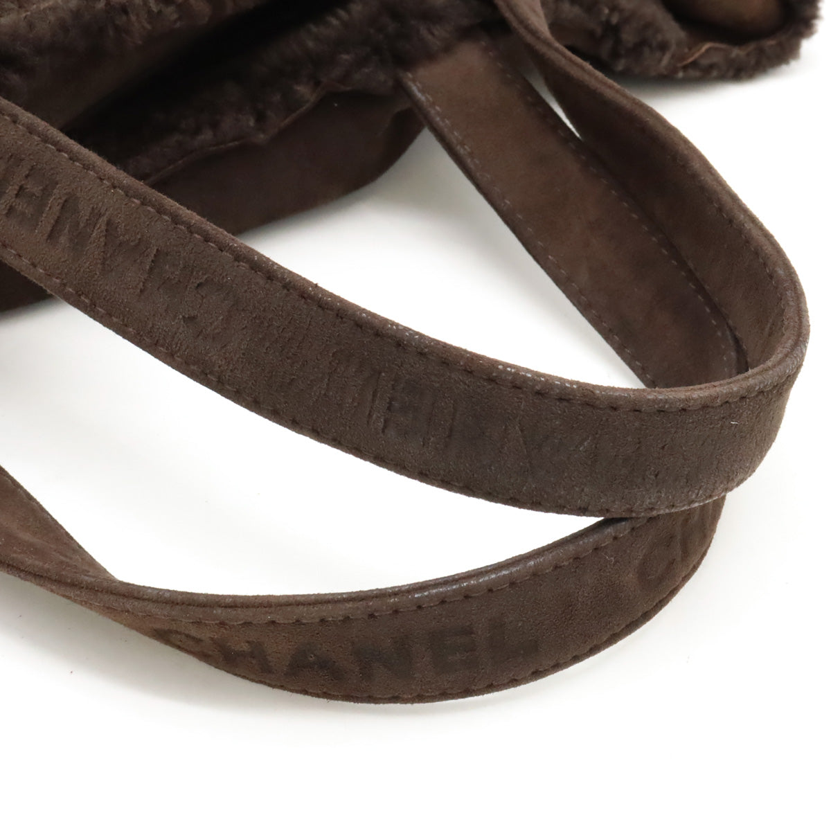 Chanel Suede Tote Bag Dark Brown