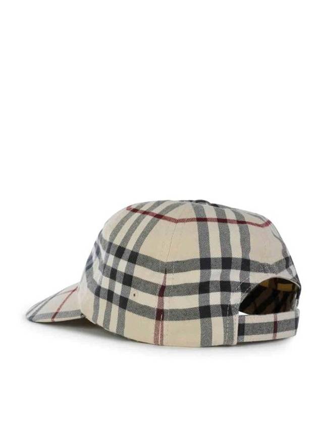 Burberry Check Pattern Cotton Ball Cap Beige