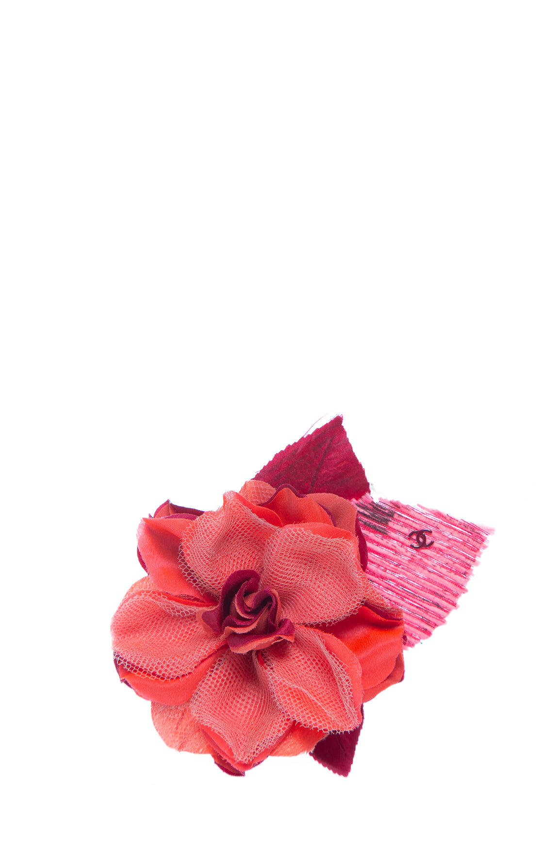 Chanel 2017 Pink Camelia Silk Brooch