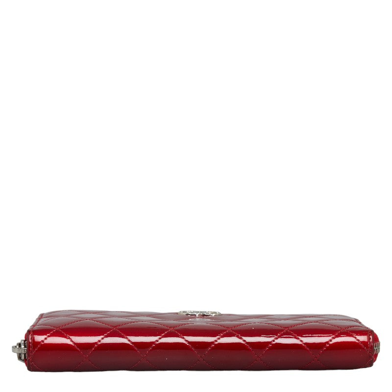 Chanel Red Patent Leather Long Wallet