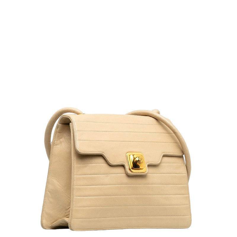 Chanel Beige Lambskin Coco Mark Shoulder Bag