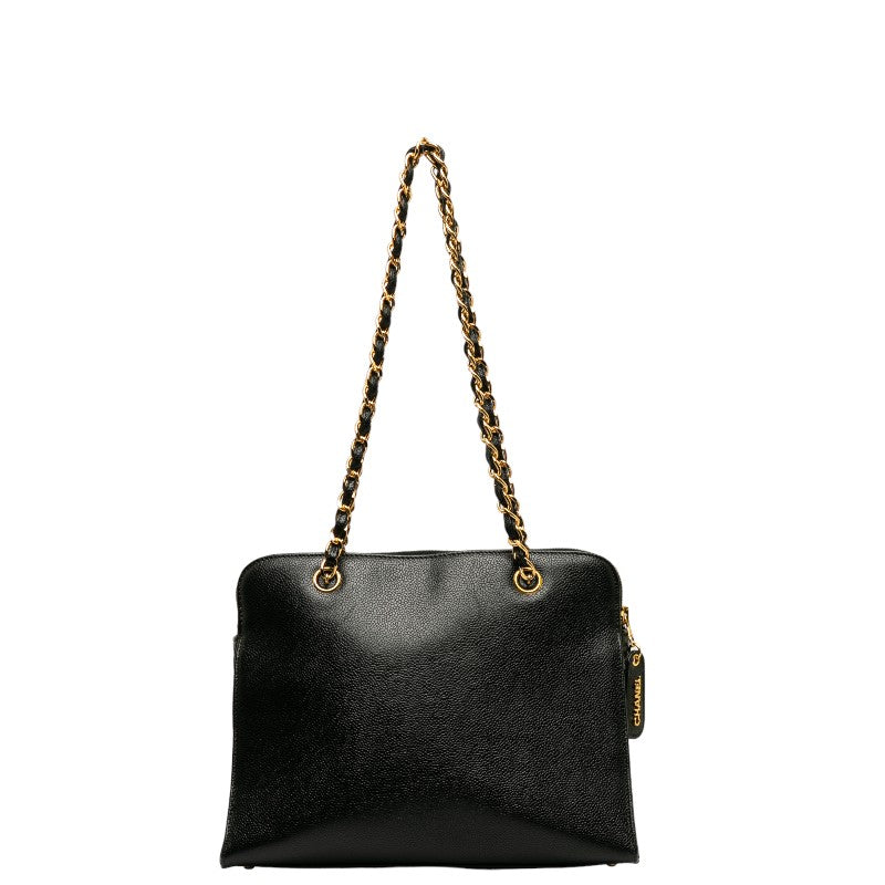 Chanel Caviar Skin Coco Mark Chain Tote Bag