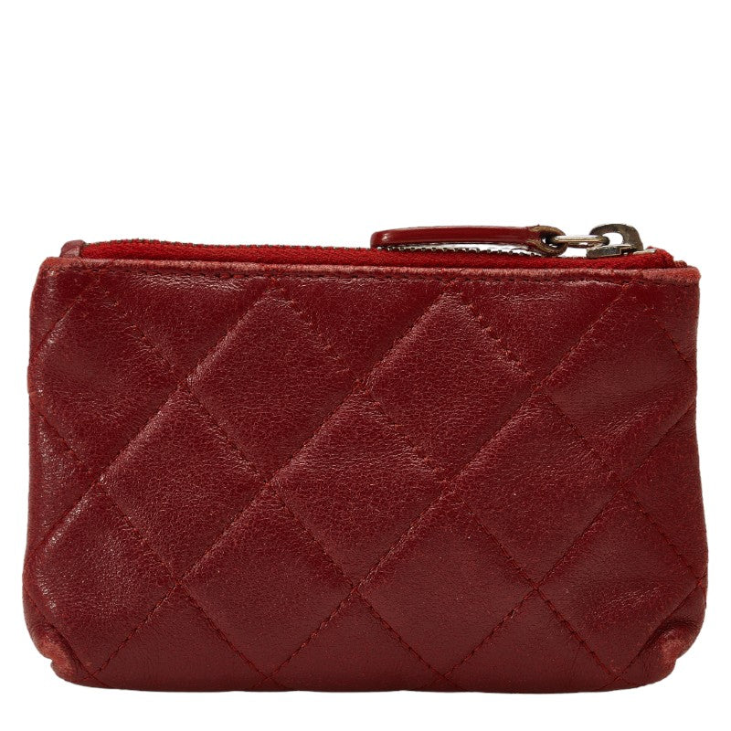 Chanel Lambskin Coin Case Wine Red