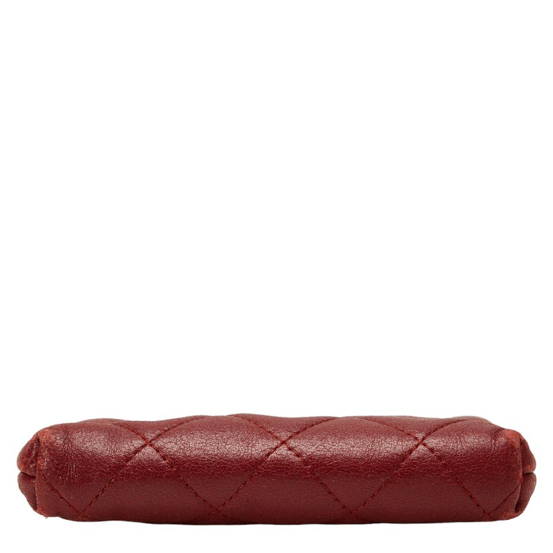 Chanel Lambskin Coin Case Wine Red