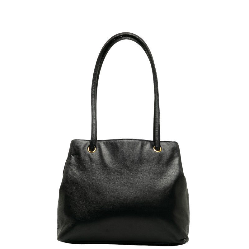 Chanel Coco Mark Leather Tote Bag Black