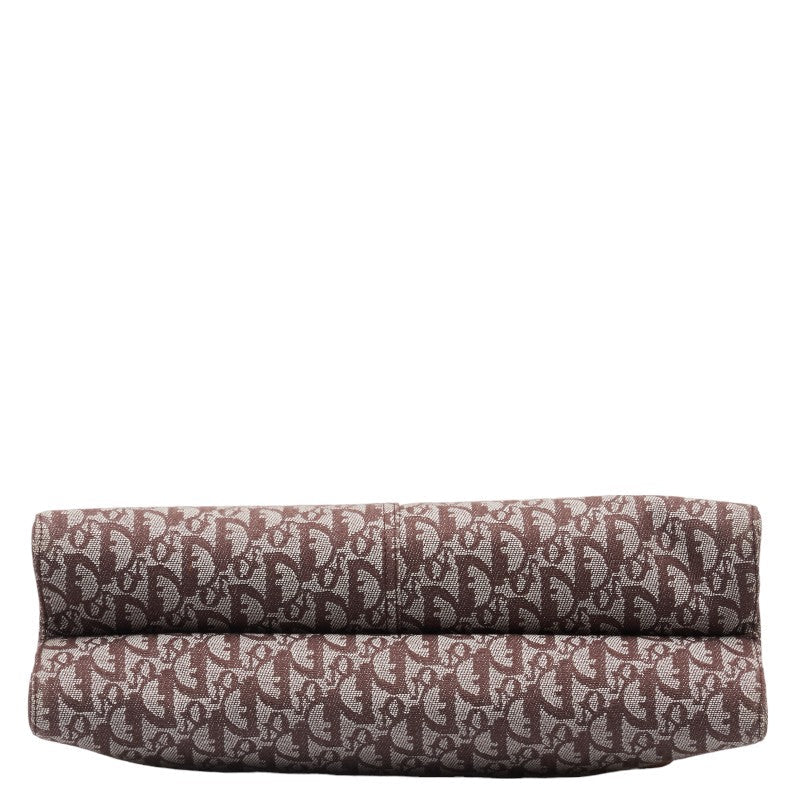 Dior Trotter Canvas Leather Handbag Brown Beige