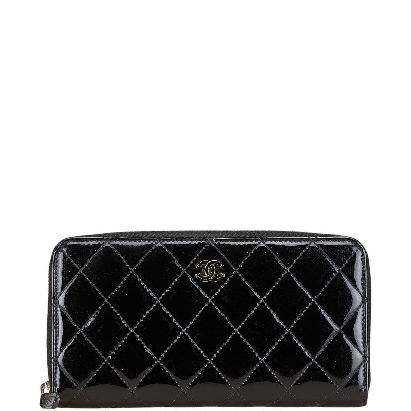 Chanel Matelasse Round Zip Wallet Black