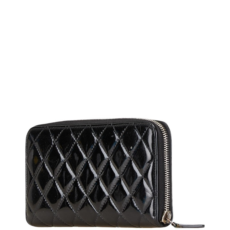 Chanel Matelasse Round Zip Wallet Black