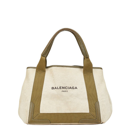 Balenciaga Canvas Leather Cabas S Tote Bag