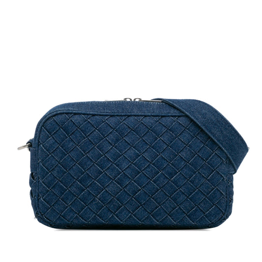 Bottega Veneta Sac Small Denim Intreccio Camera Bag