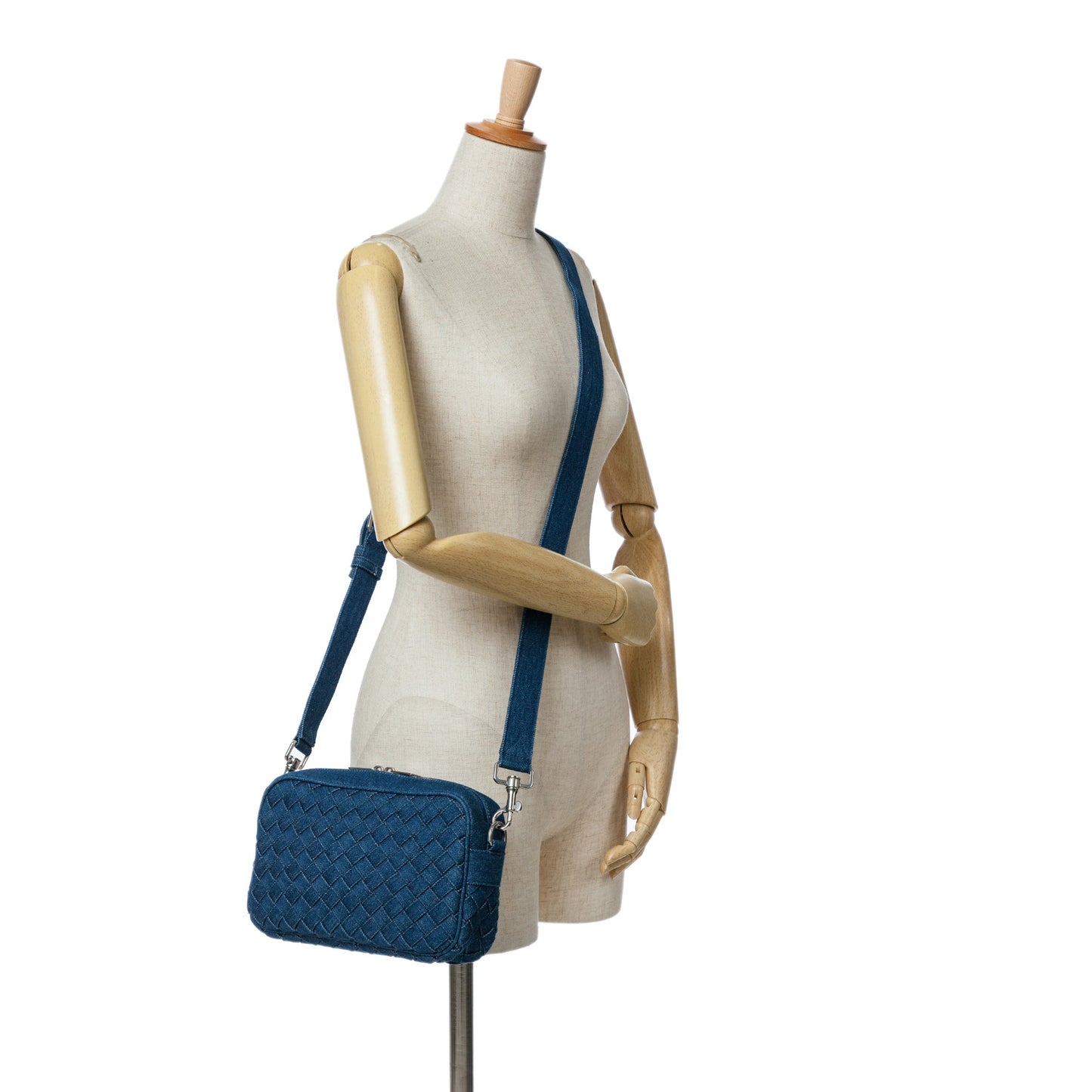 Bottega Veneta Sac Small Denim Intreccio Camera Bag