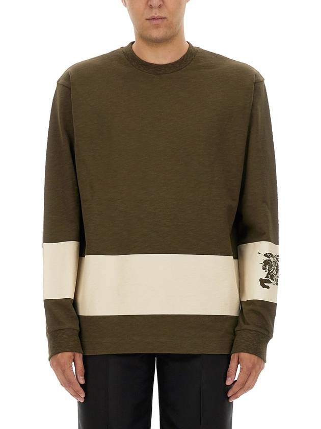 Burberry EKD Print Striped Cotton Sweatshirt Loch